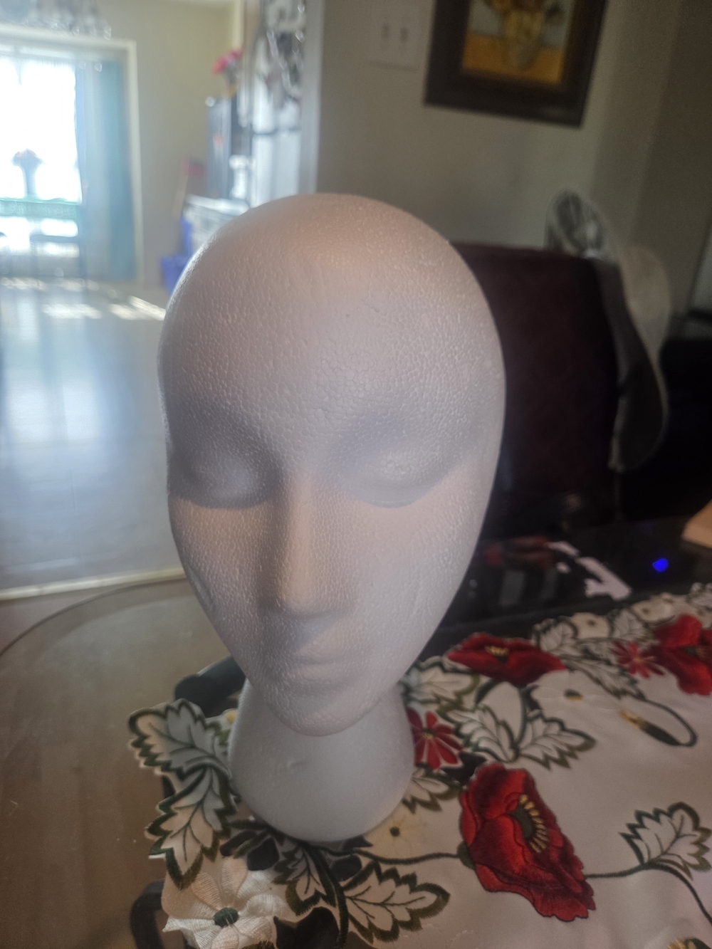 Styrofoam Mannequin Head Display - White
